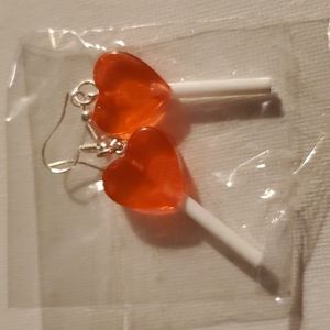 Heart lollipop earrings